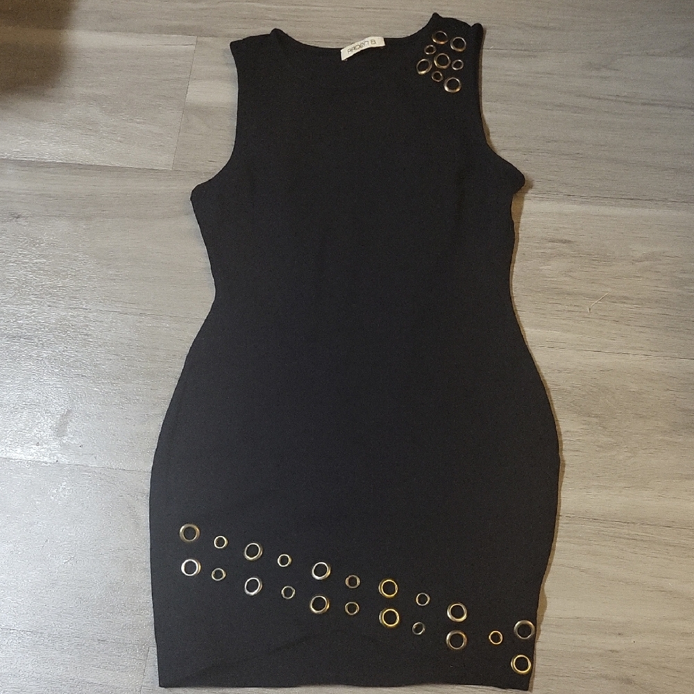 Elegant Black Dress with Gold Accents